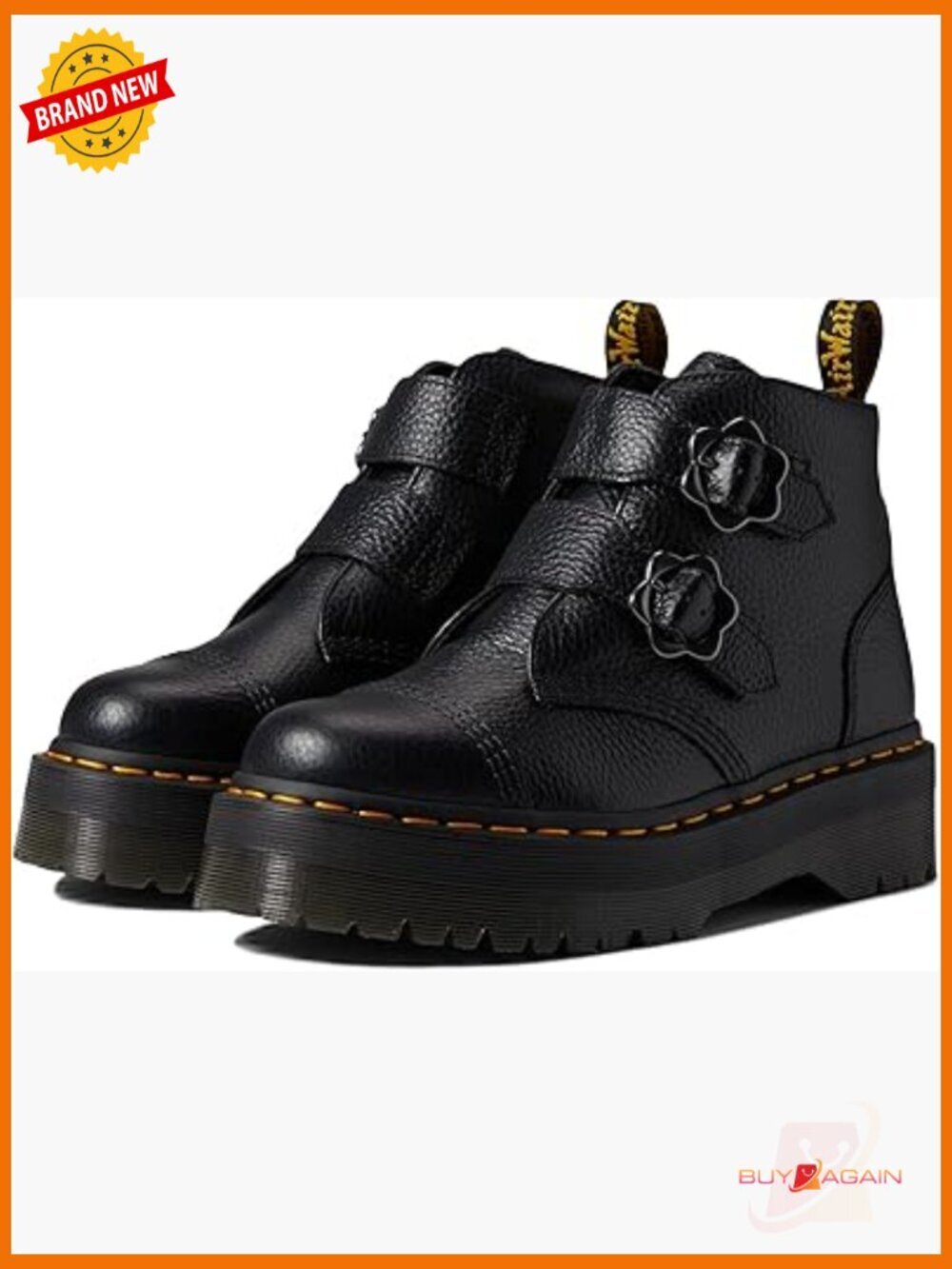 Dr. Martens Devon Flower Ankle Boots Leather Goodyear Welted